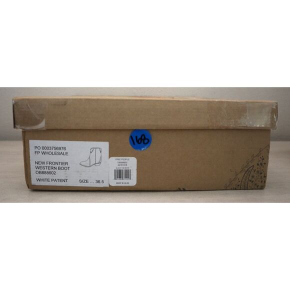 Free People OB888602 WMN 36.5 US 6.5 White Patent New Frontier Western Boots - Picture 14 of 14